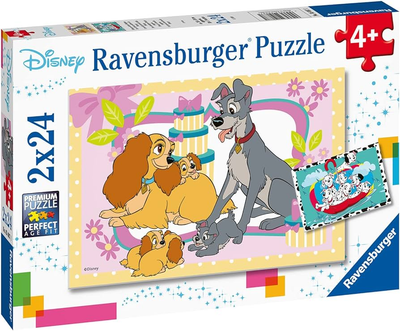 Puzzle klasyczne Ravensburger Disney's Favourite Puppies 70 x 50 cm 24 elementów (4005556050871)