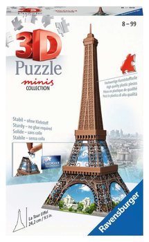 Puzzle 3D Ravensburger Mini wieża Eiffla 15 x 10 x 5 cm 100 elementów (4005556125364)