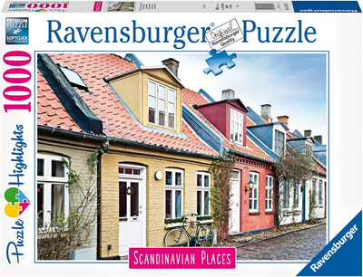 Puzzle klasyczne Ravensburger Houses in Aarhus Denmark 70 x 50 cm 1000 elementów (4005556167418)