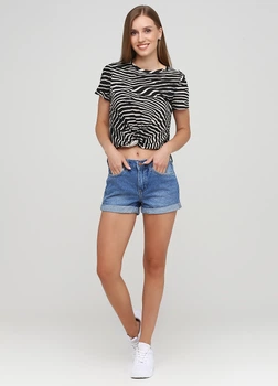 Шорты джинсовые H&M 34 Синий 0398089_гладк. пуговица_03