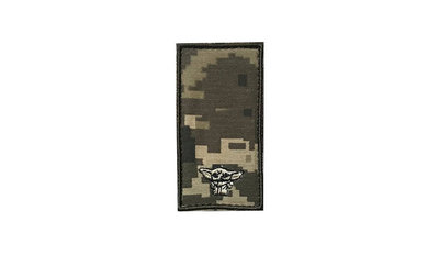 Шеврон на липучці (велкро) молодший лейтенант Грогу 10х5 см Піксель 5136