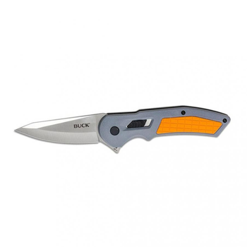 Нож складной карманный с флиппером и вращателем лезвия Buck 261ORS "Hexam Gray-Orange", 170 мм