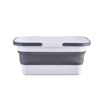 Ведро складное MVM BIN-19 16L Бело/серая (BIN-19 16L WHITE/GRAY)