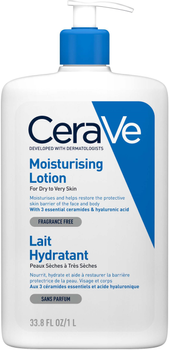 Зволожуюче молочко для тіла та обличчя CeraVe для сухої та дуже сухої шкіри 1000 мл (3337875598750)