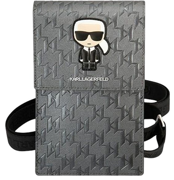 Чохол-сумка Karl Lagerfeld Ikonik Karl Monogram Patch Silver (3666339051822)