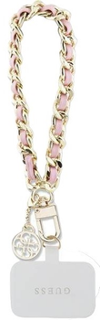 Ремінець для смартфона Guess Universal Hand Strap Saffiano Chain 4G Charm Pink (3666339170660)