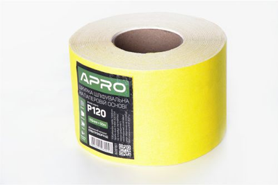 Папір шліфувальний APRO P120 115мм*50м рулон (паперова основа)