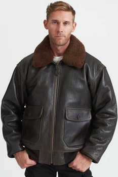 Коричнева чоловіча дублянка G-1 Schott NYC 5652 XXXL