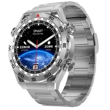 Умные смарт-часы Smart Watch DT3 Mate Ultra функция Always on display GPS компас голосовой вызов шагомер тонометр пульсометр оксиметр два ремешка серебро (001438783)