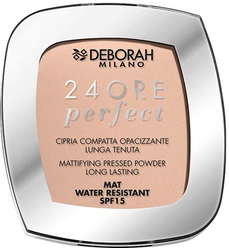 Пудра компактная для лица Deborah 24Ore Perfect SPF15 Стойкая матирующая 03 Rose 9 г (8009518332278)