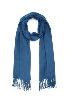 Шарф шаль My Scarf однотонний темно-синій кежуал бавовна синий