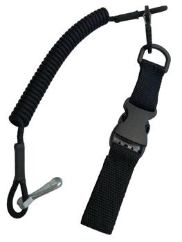 Страховой шнур (тренчик) для крепления оружия с фастексом Черный