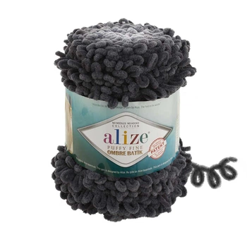 Пряжа для вязания Alize PUFFY FINE OMBRE BATIK 7259 ализе пуфи файн омбре батик плюшевая