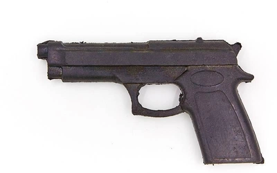 Пістолет макет Київгума гумовий для єдиноборств та тренувань зручна ручка 21.5×12.5 см чорний