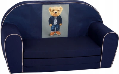 Детский диван принт Teddy Loft_Apartament 78 х 42 х 35 см синий 9 мес - 4 года