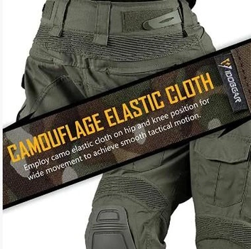 Мужские тактические штаны рип стоп со съемными наколенниками G3 Combat IDOGEAR, брюки армейские Rip Stop олива, 98532125-S
