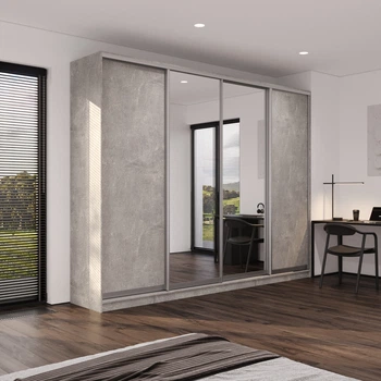 Шкаф-купе Viant Ligth1KomboDual Зеркало+ДСП+ДСП+Зеркало 2800х450x2400 мм Индастриал