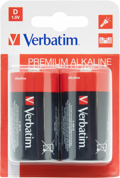 Батарейки Verbatim Premium D (LR20) 2 шт Mono Alkaline (49923)