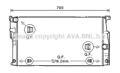 Радіатор охолодження BMW F20/F30 2.0/2.8/3.5i (Ava) Ava (BW2447)