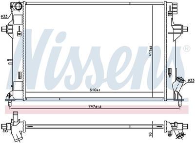 Радиатор охлаждения HYUNDAI ELANTRA (AD) (15-)/i30 (PD) (16-) (выр-во Nissens) Nissens (606552)