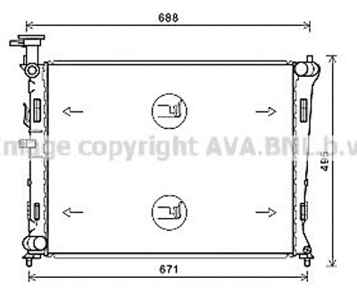 Радиатор охлаждения KIA Cerato (08-) (выр-во AVA) Ava (KA2237)