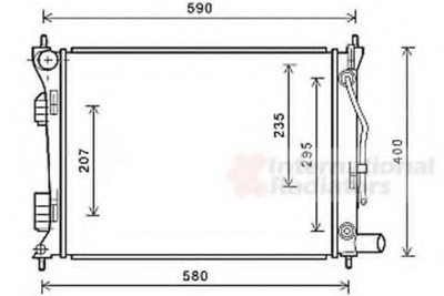 Радиатор охлаждения Hyundai KIA 1,4AT (выр-во Van Wezel) Van Wezel (82002276)