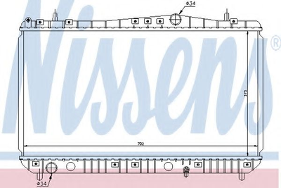 Радиатор охлаждения CHEVROLET TACUMA (00-) 1.6-2.0i 16V (выр-во Nissens) Nissens (61664)