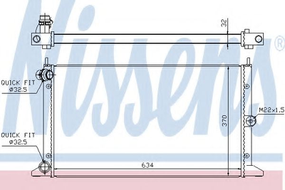 Радіатор охолодження FORD, SEAT, VW (вир-во Nissens) Nissens (67304)