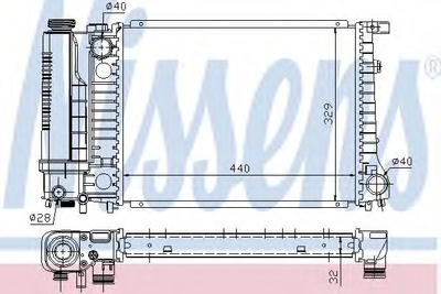 Радіатор охолодження BMW 3 E36 (90-)/ 5 Е34 (88-) (вир-во Nissens) Nissens (60735A)