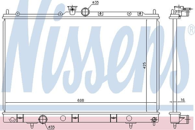 Радіатор охолодження MITSUBISHI OUTLANDER (CU2, 5W) (03-) (вир-во Nissens) Nissens (628964)