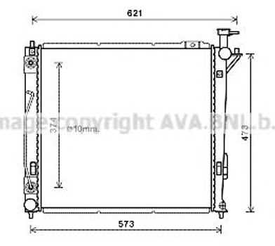 Радиатор охлаждения Santa Fe 2.2 CRDi Aut. 09-12 (Ava) Ava (HY2339)