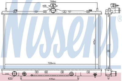 Радиатор охлаждения MITSUBISHI GRANDIS (04-) 2.4 i 16V (выр-во Nissens) Nissens (628975)