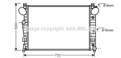 Радіатор охолодження MERCEDES S-CLASS W220 (98-) (вир-во AVA) Ava (MSA2308)