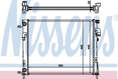 Радіатор NS PRIMASTAR(02-)1.9 dCi(+)[OE 21400-00QAS] Nissens (63025A)