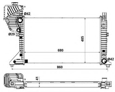 Радіатор охолодження MERCEDES SPRINTER W 901-905 (95-) (вир-во NRF) NRF (55348A)