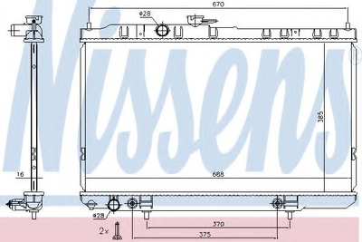 Радиатор охлаждения NISSAN ALMERA CLASSIC (N16) AT (выр-во Nissens) Nissens (68736)