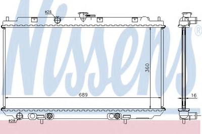 Радіатор охолодження NISSAN PRIMERA (P12, W12) (02-) (вир-во Nissens) Nissens (67345A)