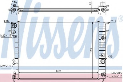 Радіатор охолодження OPEL OMEGA B (94-) 2.0-3.0 (вир-во Nissens) Nissens (63072A)