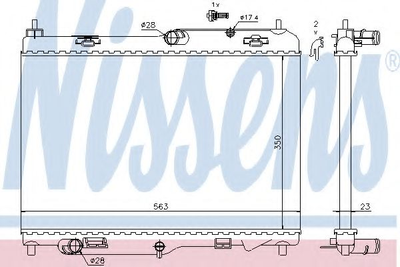 Радиатор охлаждения FORD B-MAX (CB2) (12-)/FORD FIESTA VI (CB1) (08-) (выр-во Nissens) Nissens (69233)