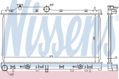 Радіатор охолодження SUBARU LEGACY/ OUTBACK (BM, BR) (09-) (вир-во Nissens) Nissens (67720)