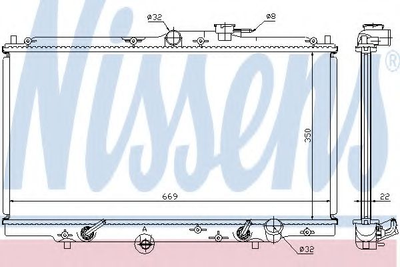 Радіатор охолодження HONDA ACCORD V (вир-во Nissens) Nissens (633141)