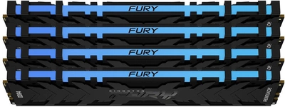 Pamięć Kingston Fury DDR4-3600 32768MB PC4-28800 (Kit of 4x8192) Renegade RGB 1Rx8 Black (KF436C16RBAK4/32)