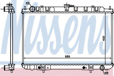 Радіатор охолодження NISSAN MAXIMA QX (A33) (00-) 2.0/3.0 (вир-во Nissens) Nissens (68713)