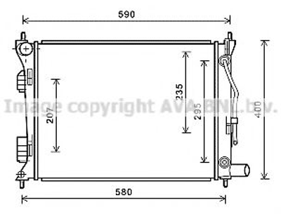 Радиатор, Система охлаждения двигателя Ava (HYA2276)