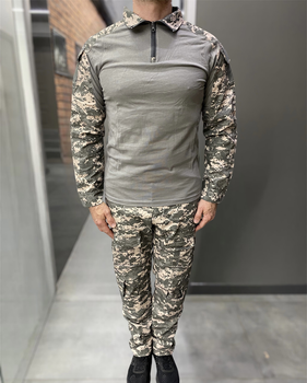 Армейская тактическая рубашка коттон Убакс НАТО Combat Серый Пиксель 2XL