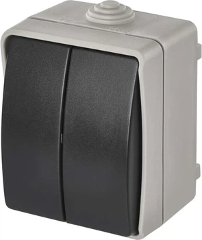 Вимикач зовнішній 2 кл. сірий IP54 EMOS A1398.1