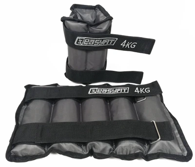 Утяжелители для рук и ног EasyFit EF-AWTМ-400. 2шт по 4 кг серые для бега и фитнеса