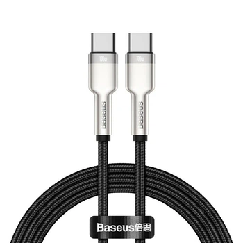 Кабель зарядний Baseus Cafule Metal Type-C to Type-C 100W 1м Black (CATJK-C01)