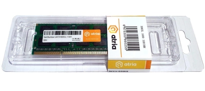Оперативна пам'ять Atria SO-DIMM, DDR3, 8Gb, 1600 MHz 1.35V (UAT31600CL11SLK1/8)