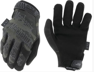 Армійські рукавиці чорні з сенсорними пальцями тактичні Mechanix The Original, камуфляж чорний мультикам, 68614855-L